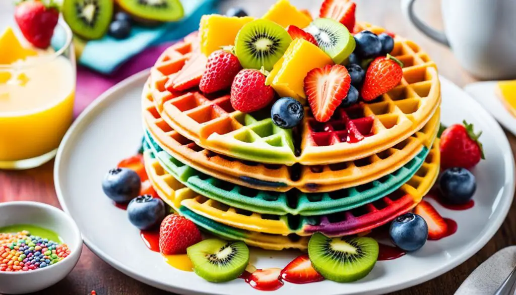 How to Make Rainbow Waffles with Plant-Based Food Coloring