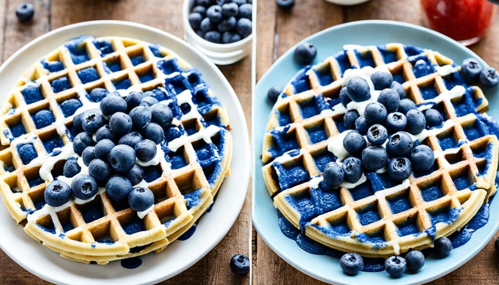 blue cornmeal waffles
