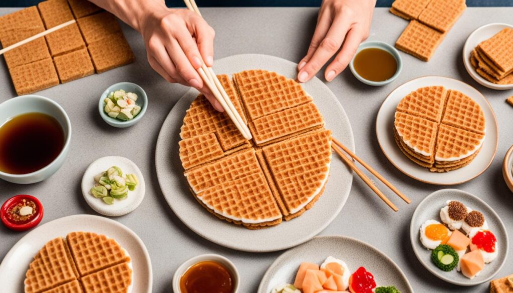 Alternative stroopwafel eating techniques