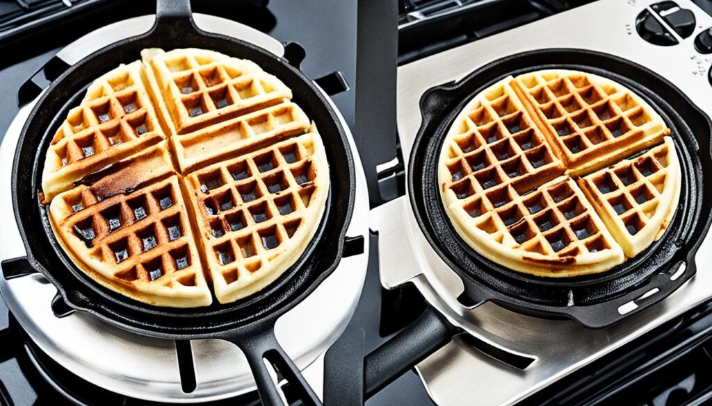 Cast iron waffle iron