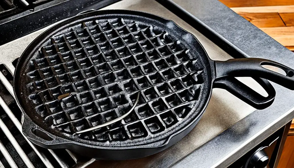 Preheating waffle iron