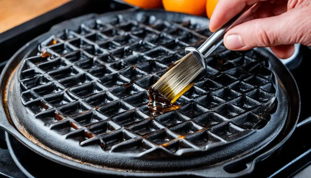 seasoning cast iron waffle maker