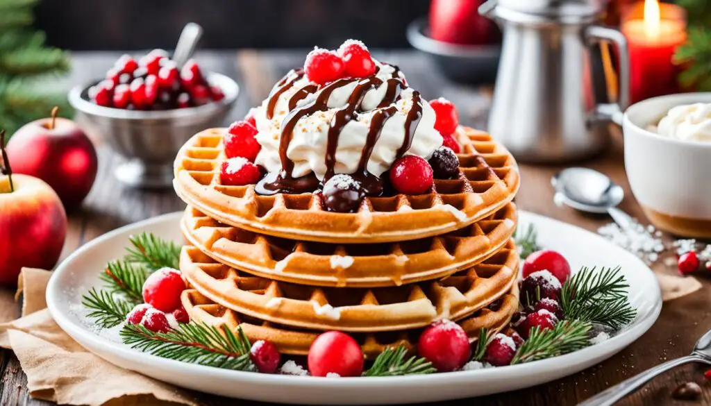 festive waffle toppings