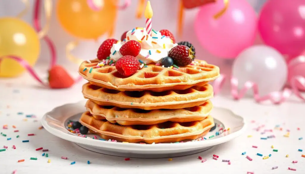 Birthday cake waffles