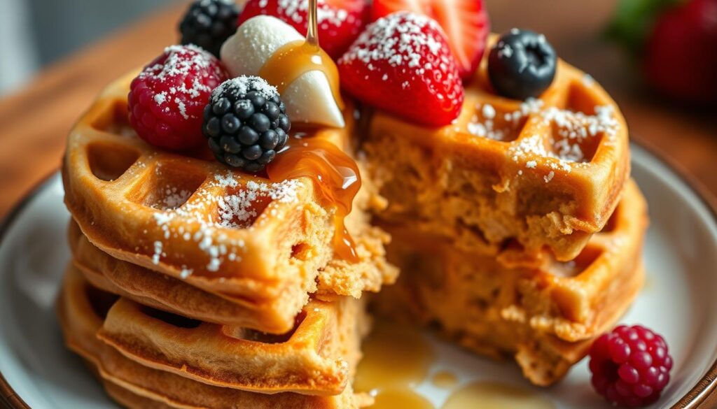 Chickpea flour protein waffles