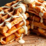 Cinnamon Roll Waffles with Cream Cheese Glaze