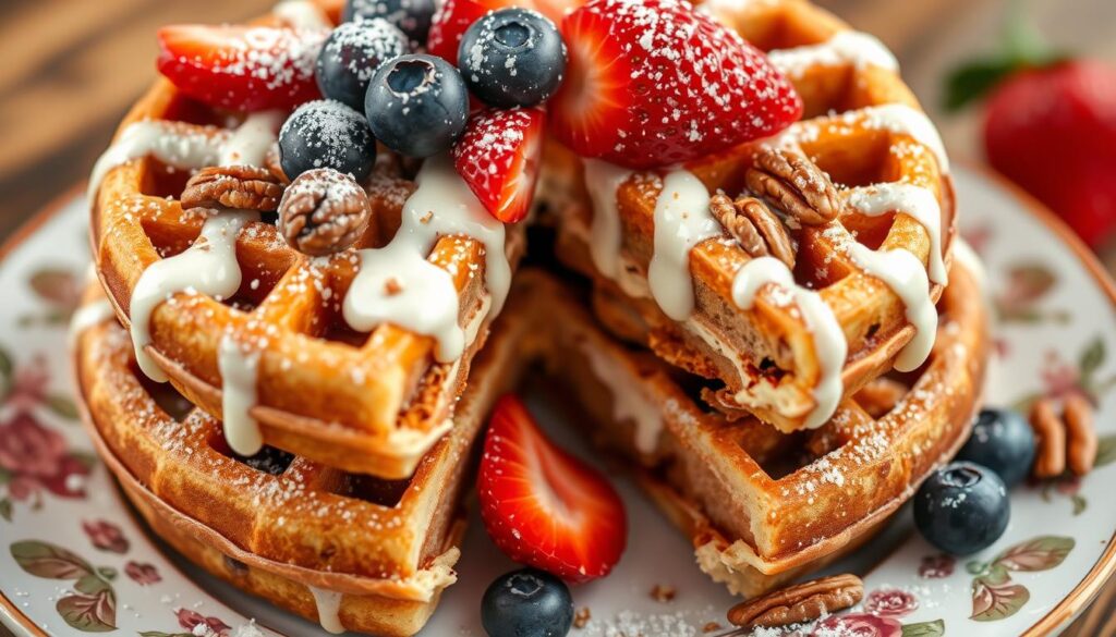 Cinnamon roll waffle toppings