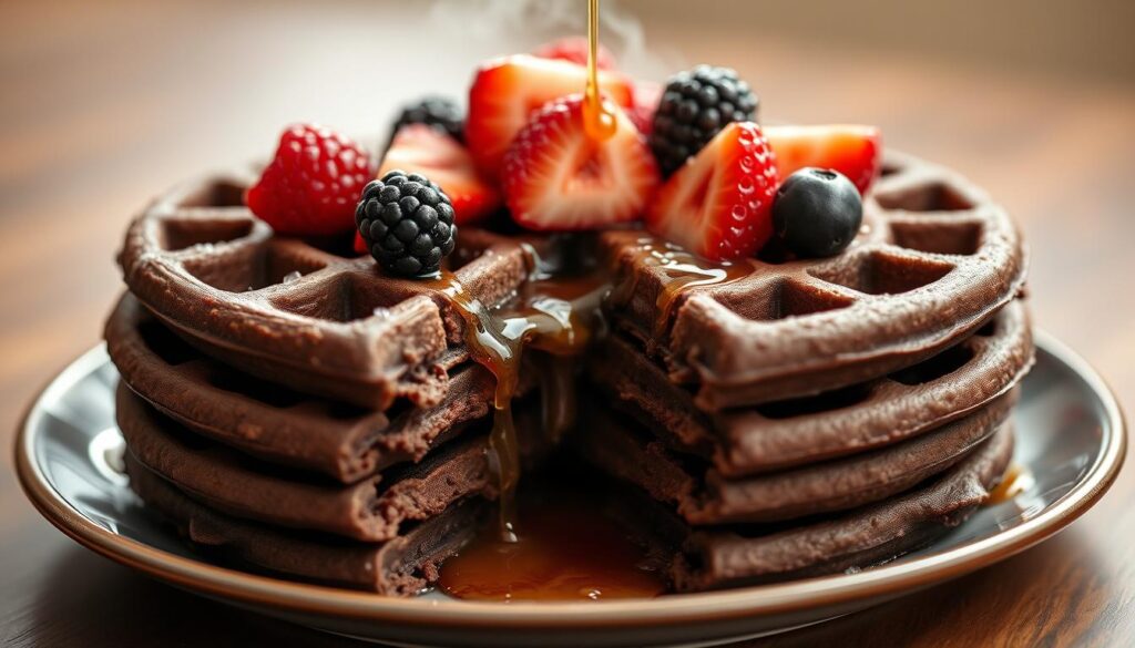 Cocoa protein waffles