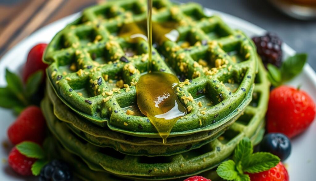 Green protein waffles