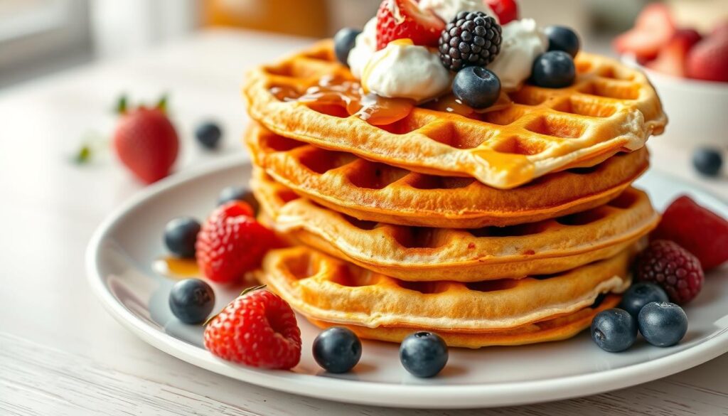 High protein waffles for balanced breakfast