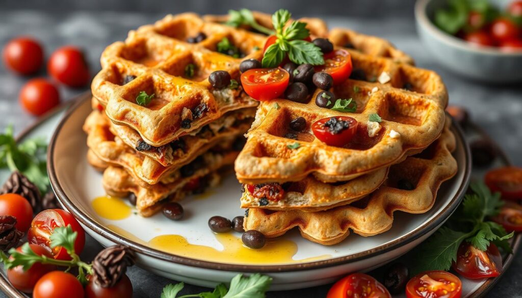 Mediterranean-inspired waffles