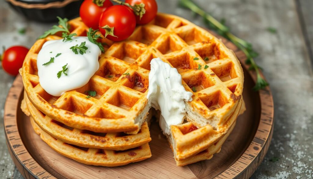 Savory high protein waffles