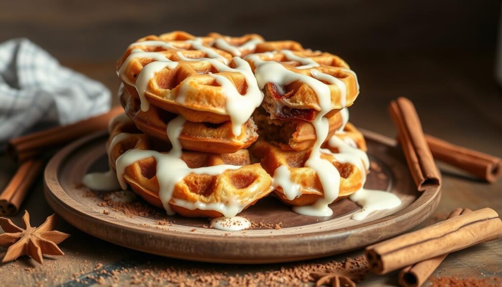 Sugar-free cinnamon roll waffles