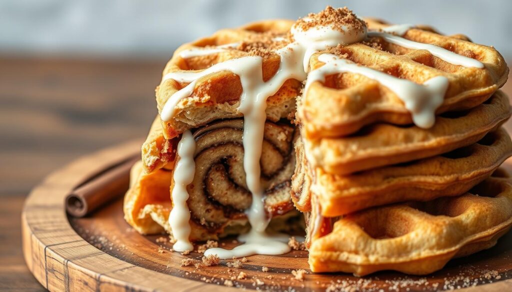 Whole wheat cinnamon roll waffles