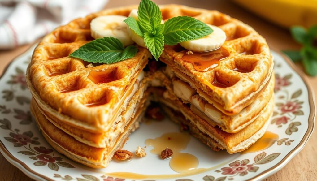 Banana nut coconut flour waffles