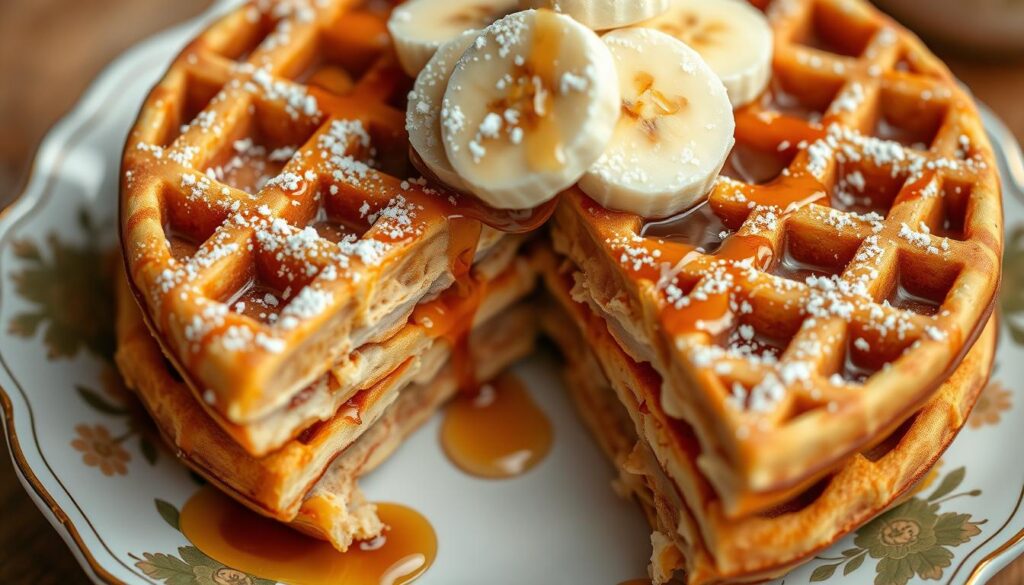 Banana waffles without milk