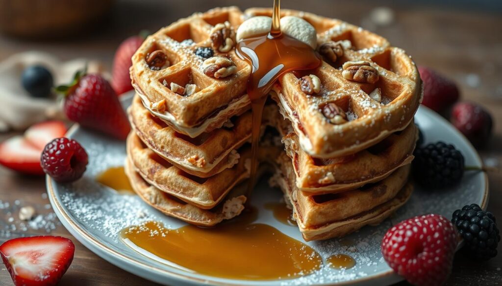Classic oatmeal nut waffles
