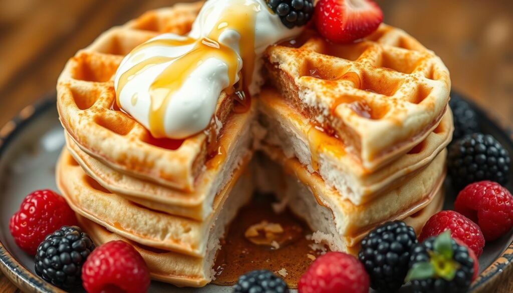 Greek yogurt rice flour waffles