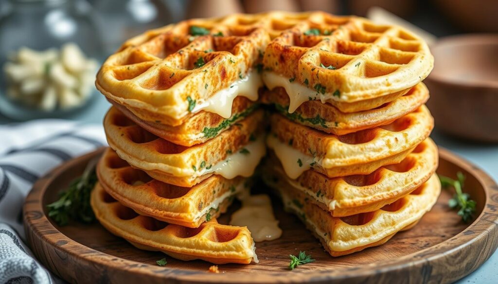 Herb and cheese dairy-free waffles