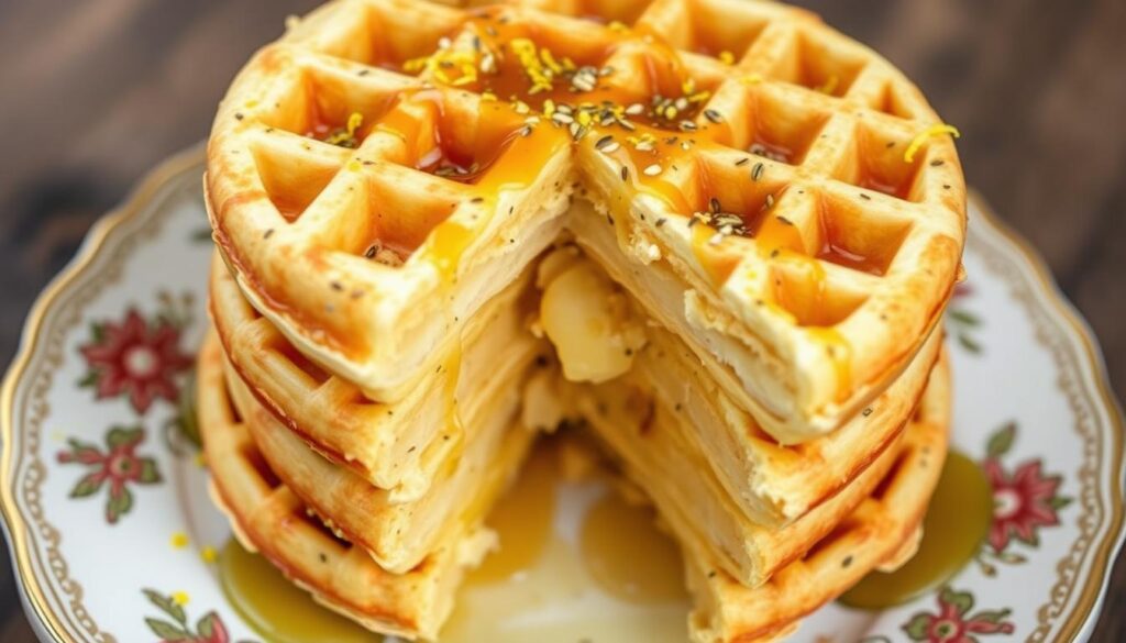 Lemon poppy seed waffles