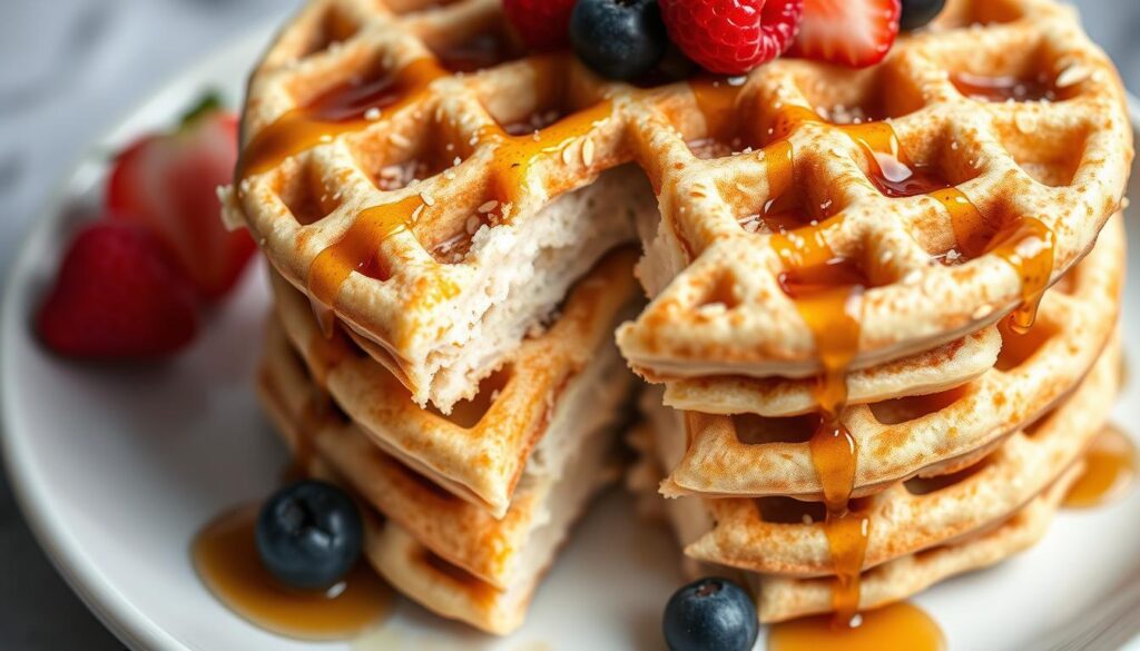 Oat milk waffles with creamy texture