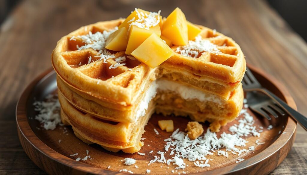 Paleo coconut cassava flour waffles