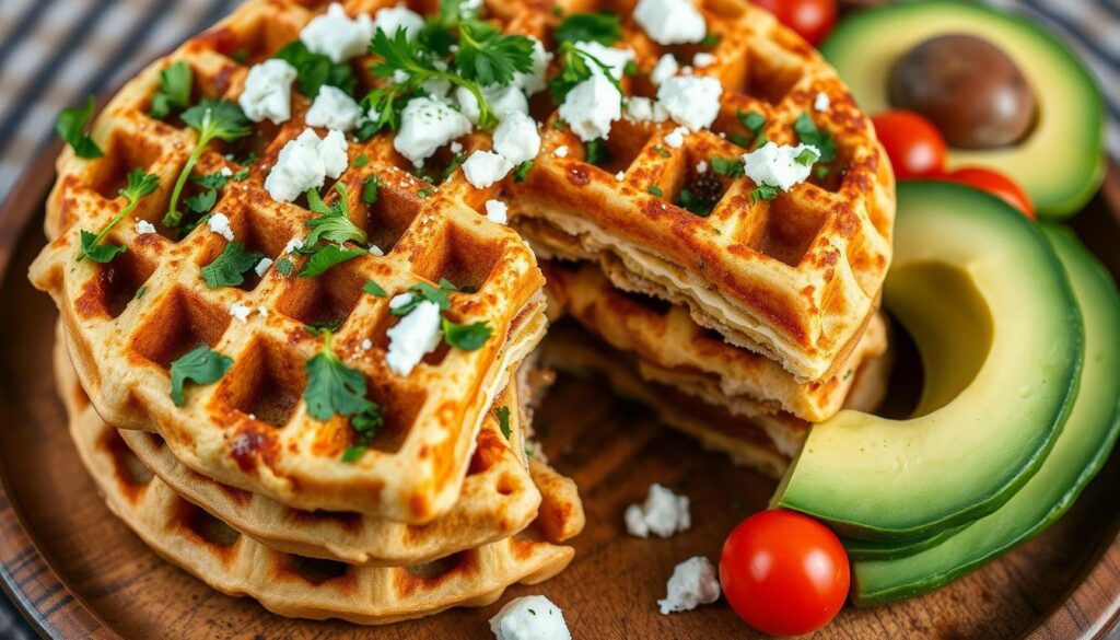 Savory breakfast waffles