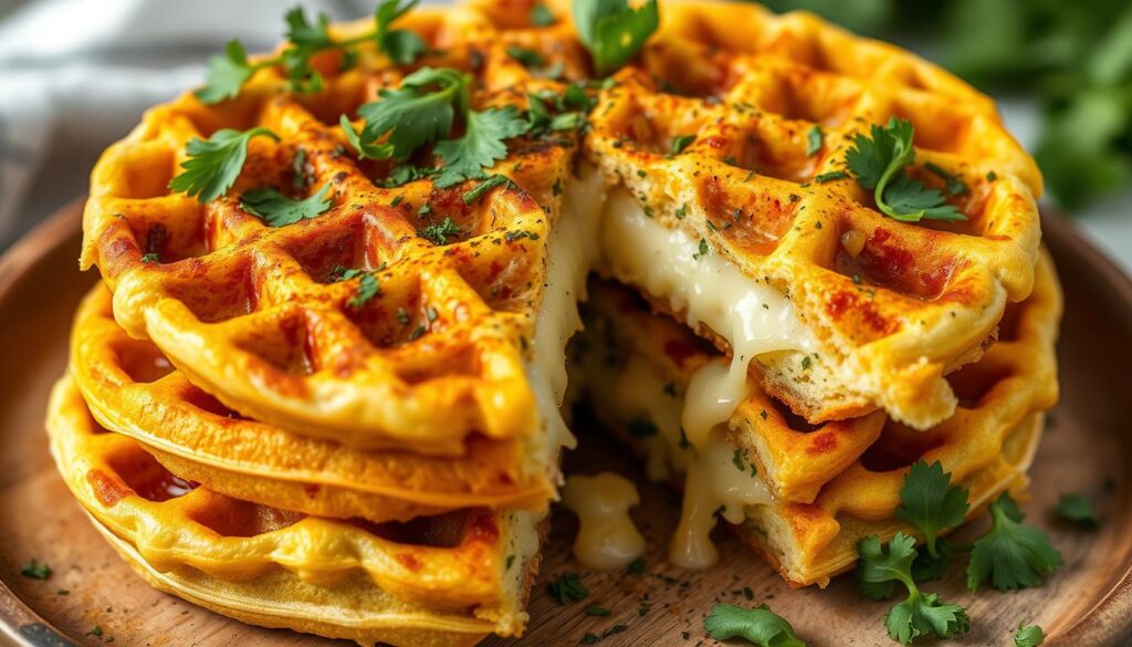Savory herb and cheese cassava flour waffles