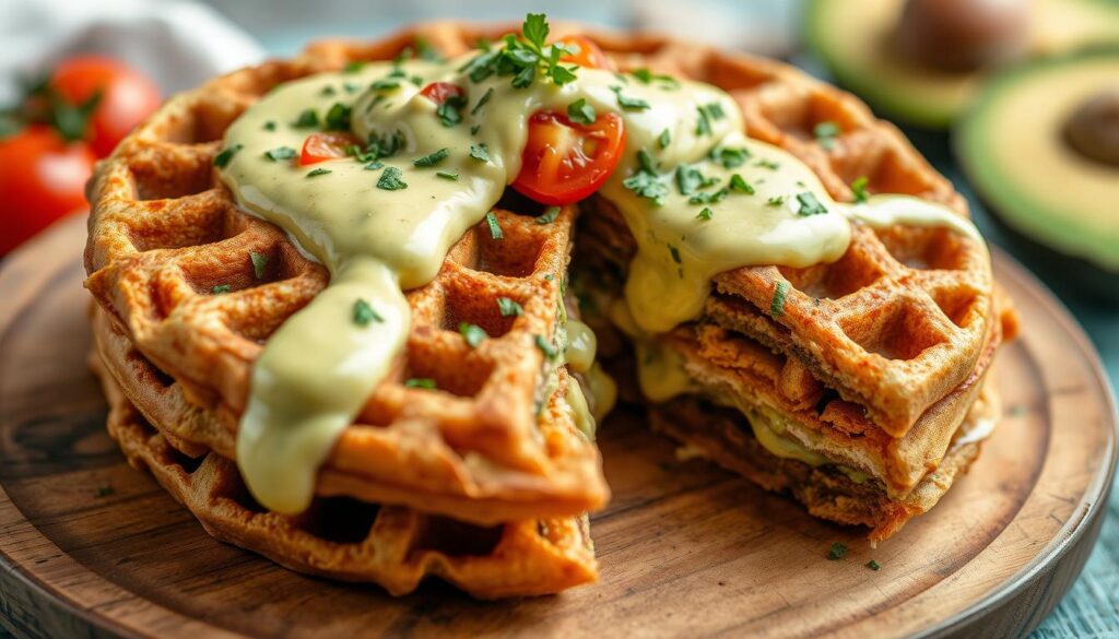 Savory protein waffles