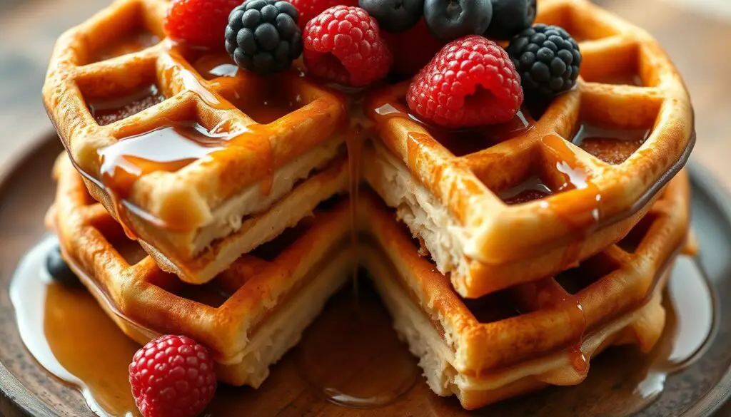 Sweet brioche waffles