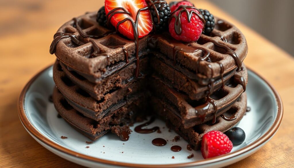Vegan chocolate waffles