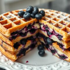 Blueberry Cheesecake Stuffed Waffle Recipes