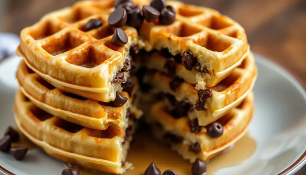 Chocolate chip waffle texture