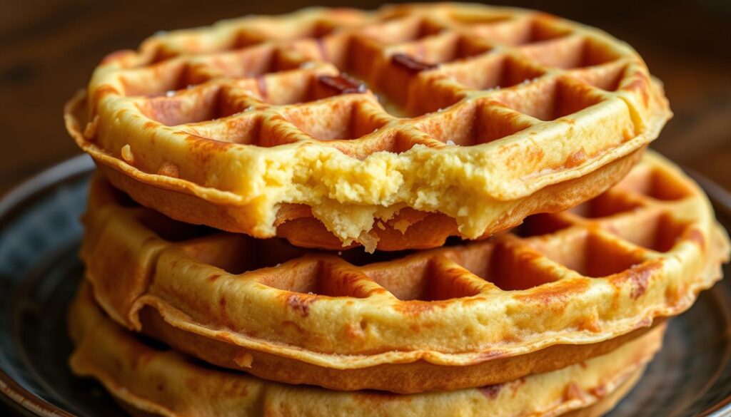 Cornmeal waffles with crispy texture
