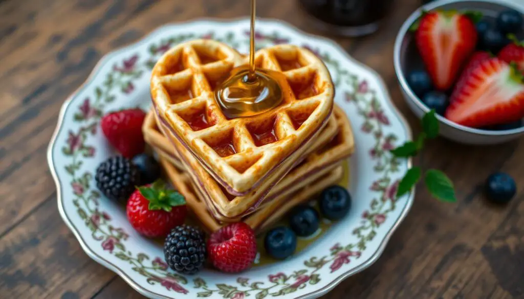 Norwegian heart-shaped waffles