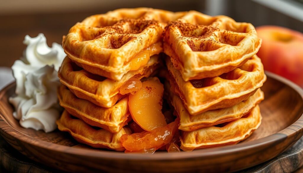 Peach cobbler Southern waffles