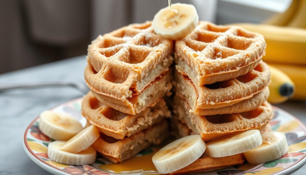 Protein powder banana waffles