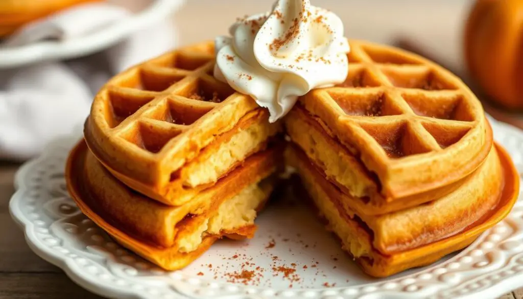 cheesecake stuffed pumpkin waffles flavor profile