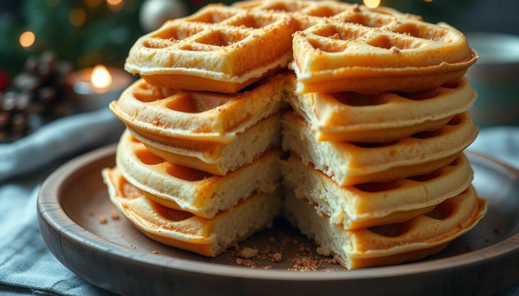 Vegan eggnog waffles