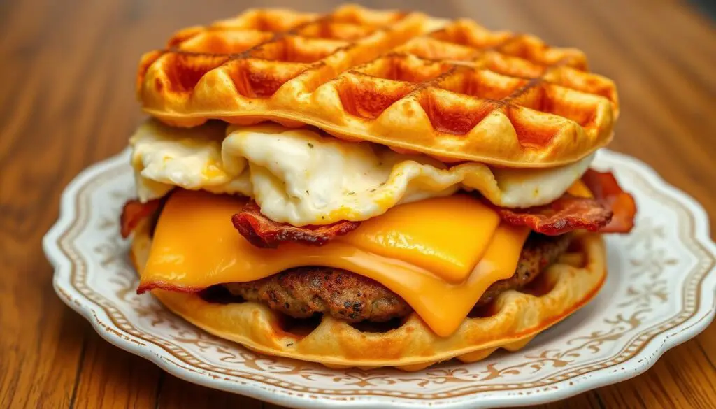 Waffle sandwich structure